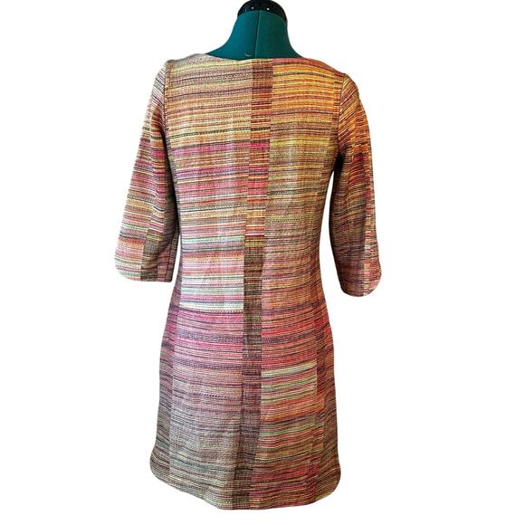 Uncle Frank Multicolor Textured Knit Shift Dress Pink Yellow Orange XS - Picture 3 of 5
